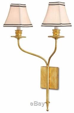 Currey and Company Antique Gold Leaf Highlight Wall Sconce