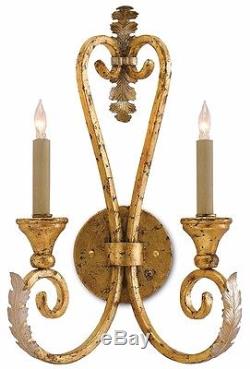 Currey and Company Orleans Traditional Gold & Silver Leaf Wall Sconce