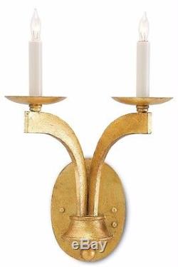 Currey and Company Venus Contemporary Antique Gold Leaf Wall Sconce