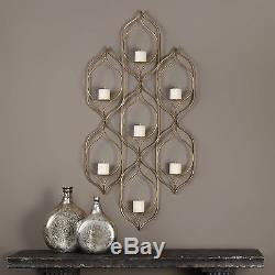 Curved Open Gold Scroll Wall Candle Sconce-Iron Arabesque Contemporary Romantic