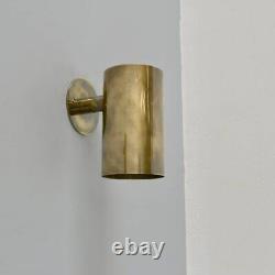 Cylinder Light Wall Sconce in Raw Brass Italian Mid Century Lamp