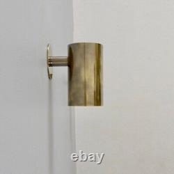 Cylinder Light Wall Sconce in Raw Brass Italian Mid Century Lamp