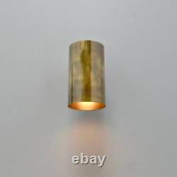 Cylinder Light Wall Sconce in Raw Brass Italian Mid Century Lamp