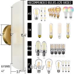 DAYCENT Modern Gold Bathroom Vanity Light Brass Wall Sconces Set of 2 Cylinder S