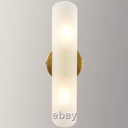 DAYCENT Modern Gold Bathroom Vanity Light Brass Wall Sconces Set of 2 Cylinder S