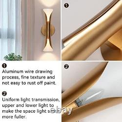 Decorative Wall Sconce 2light Dimmable Up Down Wall Light Indoor Gold Art Deco W