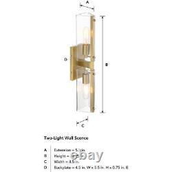 Designers Fountain D279M-2WS-BG Latitude Wall Sconce Brushed Gold