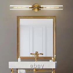 Double Lights Brass Wall Sconces, 30 Knurled Grand Linear Sconce Gold 8061