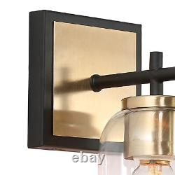 Durent Lighting Black & Gold Wall Sconces, Modern Electroplate 1-Light Wall L