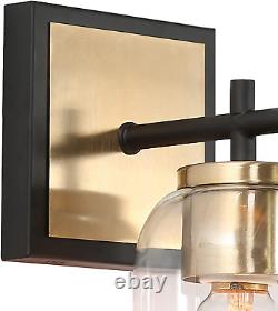 Durent Lighting Black & Gold Wall Sconces, Modern Electroplate 1-Light Wall with