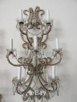 EXQUISITE Large Old Macaroni BEADED on the Arms SCONCE WALL LIGHT Beaded Strands