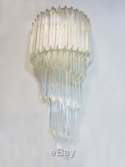 EXTRA LARGE Gold Plated MURANO Crystal Prism WALL SCONCE Venini Camer