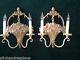 Exquisite Vintage French Giltwood Flower Basket Pair Wall Sconces Italy Italian
