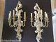 Exquisite Vintage French Giltwood Pair Wall Sconces Italy FIVE Light Huge