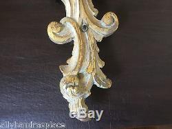 Exquisite Vintage French Giltwood Pair Wall Sconces Italy FIVE Light Huge