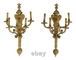 F31796EC Pair French Style Heavy Solid Brass 5 Light Wall Sconces