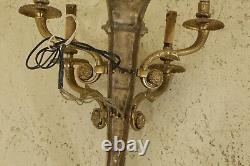 F31796EC Pair French Style Heavy Solid Brass 5 Light Wall Sconces