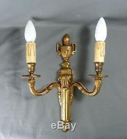 Fabulous Pair of French Antique Massive Bronze Empire Candle Wall Sconces Light
