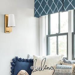 Farmhouse Plug-in Gold Wall Sconces Set of Two Modern Fabric Shade Light