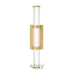 Fayton 21 in. Gold LED Wall Sconce, Clear Glass Shade