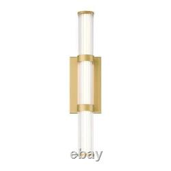 Fayton 21 in. Gold LED Wall Sconce, Clear Glass Shade