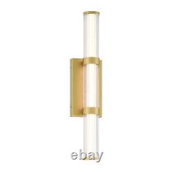 Fayton 21 in. Gold LED Wall Sconce, Clear Glass Shade