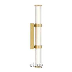 Fayton 21 in. Gold LED Wall Sconce, Clear Glass Shade