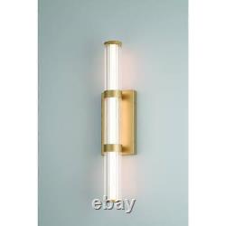 Fayton 21 in. Gold LED Wall Sconce, Clear Glass Shade