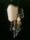 Fine Pair of Vintage French Single light and Gilt Bronze Crystal Wall Sconces