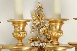 Finest Quality Pair of Bronze Antique Wall Sconces Lamps by Mitchell, Vance & Co