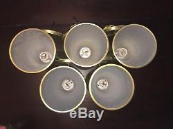 Five Aluminum Gold/Brass Double Cone Bow Tie Lamp Light Wall Sconce Eames MCM