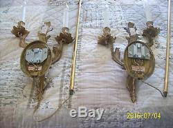 Fredrick Cooper Electric Set Of 2 Candelabra Vintage Bronze Wall Sconces