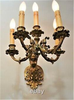 French Antique 19th Century Bronze Wall Sconce
