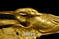 French Antique Ormolu Bronze Swan Wall Sconce with two Lights