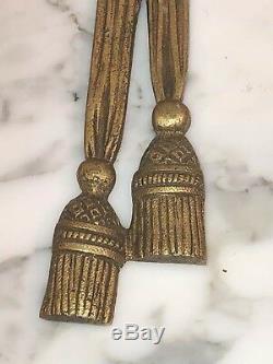 French Antique Pair Bronze Brass Wall Sconces Louis XVI Style