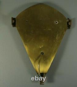 French Antique Slip Shade ART DECO Wall Sconce Lamp Light Brass Slag Glass 1930s