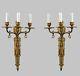 French Bronze Gilded Sconces c1930 Antique Vintage Gas Style Ornate Wall Lights