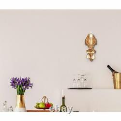French Gold Foyer Living Dining Room Golden Teak Crystal Wall Sconce 1 Light 11