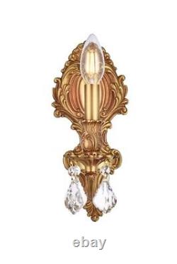 French Gold Foyer Living Dining Room Pendant Crystal Wall Sconce 1 Light 11