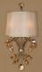 French Leaf 2 Light Gold Metal & Crystal Electric Wall Sconce Chic Lighting