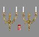 French Rococo Gold Wall Sconces c1950 Vintage Antique Ornate Lights