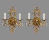 French Style Gilded Finish Wall Sconces c1950 Vintage Antique Restored