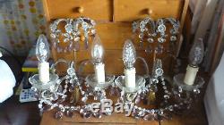 French WALL SCONCES Pampilles Crystal 2 colours