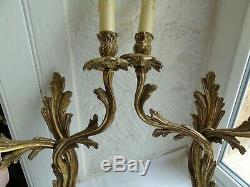 French a pair of chateau wall light really gorgeous gold patina antique