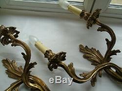 French a pair of chateau wall light really gorgeous gold patina antique