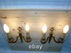French a pair of gold bronze wall light sconces classic antique / vintage