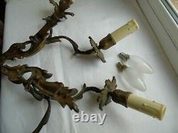 French a pair of patina bronze wall light sconces classic vintage