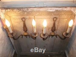 French a pair of patina gold bronze wall light sconces nicely antique