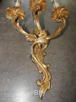 French exquisite ornate patina bronze wall sconces divine antique old