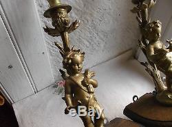 French fabulous antique / vintage a pair of sconces wall light ornately figures